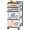 imagePlastic Drawer Storage Organizer Rolling Cart with Wheels Casters 4Drawers for Classroom Art Craft Supplies Dresser Closet Bathroom Dorm Bedroom Laundry Room GrayClearGrayClear