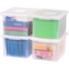 imagePlastic File Box Organizer with Secure Durable Latching Lid and File Rails Letter ampamp Legal Size Nestable and Stackable 4 Pack Clear4Pk Clear