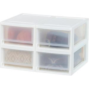 imageIRIS USA 47 Qt Plastic Drawer Storage Organizer Stacking Drawers 2Pack Stackable Unit with Sliding Drawer for Clothes Bedroom Kitchen Under Sink Pantry Craft Room Bathroom Dorm Office White6 Qt