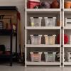 imageIRIS USA 19 Qt Stackable Plastic Storage Bins with Lids 6 Pack  BPAFree Made in USA  Discreet Organizing Solution Latches Durable Nestable Containers Secure Pull Handle  Pearl19 Qt  6 Pack
