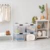 imageIRIS USA 19 Qt Stackable Plastic Storage Bins with Lids 6 Pack  BPAFree Made in USA  Discreet Organizing Solution Latches Durable Nestable Containers Secure Pull Handle  Pearl72 Qt  4 Pack