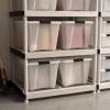imageIRIS USA 27 Qt Stackable Plastic Storage Bins with Lids 6 Pack  BPAFree Made in USA  Discreet Organizing Solution Latches Durable Nestable Containers Secure Pull Handle  Pearl54 Qt  4 Pack