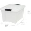 imageIRIS USA 27 Qt Stackable Plastic Storage Bins with Lids 6 Pack  BPAFree Made in USA  Discreet Organizing Solution Latches Durable Nestable Containers Secure Pull Handle  Pearl32 Qt  4 Pack