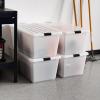 imageIRIS USA 27 Qt Stackable Plastic Storage Bins with Lids 6 Pack  BPAFree Made in USA  Discreet Organizing Solution Latches Durable Nestable Containers Secure Pull Handle  Pearl91 Qt  4 Pack