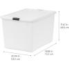 imageIRIS USA 27 Qt Stackable Plastic Storage Bins with Lids 6 Pack  BPAFree Made in USA  Discreet Organizing Solution Latches Durable Nestable Containers Secure Pull Handle  Pearl144 Qt  3 Pack