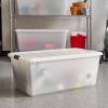 imageIRIS USA 27 Qt Stackable Plastic Storage Bins with Lids 6 Pack  BPAFree Made in USA  Discreet Organizing Solution Latches Durable Nestable Containers Secure Pull Handle  Pearl91 Qt  4 Pack