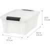 imageIRIS USA 27 Qt Stackable Plastic Storage Bins with Lids 6 Pack  BPAFree Made in USA  Discreet Organizing Solution Latches Durable Nestable Containers Secure Pull Handle  Pearl13 Qt  6 Pack