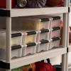 imageIRIS USA 27 Qt Stackable Plastic Storage Bins with Lids 6 Pack  BPAFree Made in USA  Discreet Organizing Solution Latches Durable Nestable Containers Secure Pull Handle  Pearl6 Qt  10 Pack