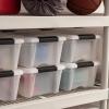 imageIRIS USA 27 Qt Stackable Plastic Storage Bins with Lids 6 Pack  BPAFree Made in USA  Discreet Organizing Solution Latches Durable Nestable Containers Secure Pull Handle  Pearl13 Qt  6 Pack