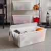 imageIRIS USA 27 Qt Stackable Plastic Storage Bins with Lids 6 Pack  BPAFree Made in USA  Discreet Organizing Solution Latches Durable Nestable Containers Secure Pull Handle  Pearl91 Qt  4 Pack