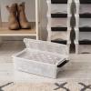 imageIRIS USA 27 Qt Stackable Plastic Storage Bins with Lids 6 Pack  BPAFree Made in USA  Discreet Organizing Solution Latches Durable Nestable Containers Secure Pull Handle  Pearl6 Qt  10 Pack