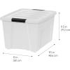 imageIRIS USA 27 Qt Stackable Plastic Storage Bins with Lids 6 Pack  BPAFree Made in USA  Discreet Organizing Solution Latches Durable Nestable Containers Secure Pull Handle  Pearl40 Qt  4 Pack