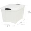 imageIRIS USA 27 Qt Stackable Plastic Storage Bins with Lids 6 Pack  BPAFree Made in USA  Discreet Organizing Solution Latches Durable Nestable Containers Secure Pull Handle  Pearl54 Qt  4 Pack