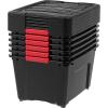 imageIRIS USA 40 Qt Stackable Plastic Storage Bins with Lids 6 Pack  BPAFree Made in USA  Garage Organizing Solution Latches Durable Nestable Containers Secure Pull Handle  BlackBlack
