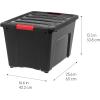 imageIRIS USA 40 Qt Stackable Plastic Storage Bins with Lids 6 Pack  BPAFree Made in USA  Garage Organizing Solution Latches Durable Nestable Containers Secure Pull Handle  BlackBlack