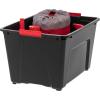 imageIRIS USA 40 Qt Stackable Plastic Storage Bins with Lids 6 Pack  BPAFree Made in USA  Garage Organizing Solution Latches Durable Nestable Containers Secure Pull Handle  BlackBlack