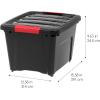 imageIRIS USA 40 Qt Stackable Plastic Storage Bins with Lids 6 Pack  BPAFree Made in USA  Garage Organizing Solution Latches Durable Nestable Containers Secure Pull Handle  BlackBlack