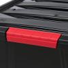imageIRIS USA 40 Qt Stackable Plastic Storage Bins with Lids 6 Pack  BPAFree Made in USA  Garage Organizing Solution Latches Durable Nestable Containers Secure Pull Handle  BlackBlack