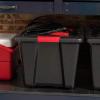 imageIRIS USA 40 Qt Stackable Plastic Storage Bins with Lids 6 Pack  BPAFree Made in USA  Garage Organizing Solution Latches Durable Nestable Containers Secure Pull Handle  BlackBlack