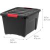imageIRIS USA 40 Qt Stackable Plastic Storage Bins with Lids 6 Pack  BPAFree Made in USA  Garage Organizing Solution Latches Durable Nestable Containers Secure Pull Handle  BlackBlack