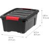 imageIRIS USA 40 Qt Stackable Plastic Storage Bins with Lids 6 Pack  BPAFree Made in USA  Garage Organizing Solution Latches Durable Nestable Containers Secure Pull Handle  BlackBlack