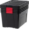 imageIRIS USA 40 Qt Stackable Plastic Storage Bins with Lids 6 Pack  BPAFree Made in USA  Garage Organizing Solution Latches Durable Nestable Containers Secure Pull Handle  BlackBlack