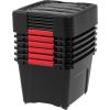 imageIRIS USA 40 Qt Stackable Plastic Storage Bins with Lids 6 Pack  BPAFree Made in USA  Garage Organizing Solution Latches Durable Nestable Containers Secure Pull Handle  BlackBlack