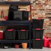 imageIRIS USA 40 Qt Stackable Plastic Storage Bins with Lids 6 Pack  BPAFree Made in USA  Garage Organizing Solution Latches Durable Nestable Containers Secure Pull Handle  BlackBlack
