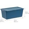 imageIRIS USA 40 Qt Stackable Plastic Storage Bins with Lids 6 Pack  BPAFree Made in USA  Garage Organizing Solution Latches Durable Nestable Containers Secure Pull Handle  BlackEcoFriendly Navy
