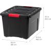 imageIRIS USA 40 Qt Stackable Plastic Storage Bins with Lids 6 Pack  BPAFree Made in USA  Garage Organizing Solution Latches Durable Nestable Containers Secure Pull Handle  BlackBlack