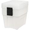 imageIRIS USA 54 Qt Stackable Plastic Storage Bins with Lids 6 Pack  BPAFree Made in USA  Discreet Organizing Solution Latches Durable Nestable Containers Secure Pull Handle  PearlPearl