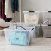 imageIRIS USA 54 Qt Stackable Plastic Storage Bins with Lids 6 Pack  BPAFree Made in USA  Discreet Organizing Solution Latches Durable Nestable Containers Secure Pull Handle  PearlClear