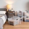 imageIRIS USA 54 Qt Stackable Plastic Storage Bins with Lids 6 Pack  BPAFree Made in USA  Discreet Organizing Solution Latches Durable Nestable Containers Secure Pull Handle  PearlClear