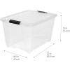 imageIRIS USA 54 Qt Stackable Plastic Storage Bins with Lids 6 Pack  BPAFree Made in USA  Discreet Organizing Solution Latches Durable Nestable Containers Secure Pull Handle  PearlClear