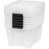 imageIRIS USA 54 Qt Stackable Plastic Storage Bins with Lids 6 Pack  BPAFree Made in USA  Discreet Organizing Solution Latches Durable Nestable Containers Secure Pull Handle  PearlPearl