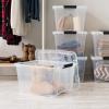 imageIRIS USA 54 Qt Stackable Plastic Storage Bins with Lids 6 Pack  BPAFree Made in USA  Discreet Organizing Solution Latches Durable Nestable Containers Secure Pull Handle  PearlClear