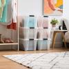 imageIRIS USA 54 Qt Stackable Plastic Storage Bins with Lids 6 Pack  BPAFree Made in USA  Discreet Organizing Solution Latches Durable Nestable Containers Secure Pull Handle  PearlPearl