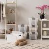 imageIRIS USA 54 Qt Stackable Plastic Storage Bins with Lids 6 Pack  BPAFree Made in USA  Discreet Organizing Solution Latches Durable Nestable Containers Secure Pull Handle  PearlPearl