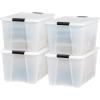imageIRIS USA 54 Qt Stackable Plastic Storage Bins with Lids 6 Pack  BPAFree Made in USA  Discreet Organizing Solution Latches Durable Nestable Containers Secure Pull Handle  PearlPearl