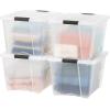imageIRIS USA 54 Qt Stackable Plastic Storage Bins with Lids 6 Pack  BPAFree Made in USA  Discreet Organizing Solution Latches Durable Nestable Containers Secure Pull Handle  PearlClear