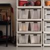 imageIRIS USA 54 Qt Stackable Plastic Storage Bins with Lids 6 Pack  BPAFree Made in USA  Discreet Organizing Solution Latches Durable Nestable Containers Secure Pull Handle  PearlPearl