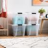 imageIRIS USA 54 Qt Stackable Plastic Storage Bins with Lids 6 Pack  BPAFree Made in USA  Discreet Organizing Solution Latches Durable Nestable Containers Secure Pull Handle  PearlClear