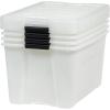 imageIRIS USA 54 Qt Stackable Plastic Storage Bins with Lids 6 Pack  BPAFree Made in USA  Discreet Organizing Solution Latches Durable Nestable Containers Secure Pull Handle  PearlPearl