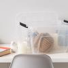 imageIRIS USA 54 Qt Stackable Plastic Storage Bins with Lids 6 Pack  BPAFree Made in USA  Discreet Organizing Solution Latches Durable Nestable Containers Secure Pull Handle  PearlClear