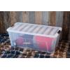imageIRIS USA 84 Qt Stackable Plastic Storage Bins with Lids 2 Pack  BPAFree Made in USA  SeeThrough Organizing Solution Latches Durable Nestable Containers Secure Pull Handle  ClearClear