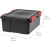 imageIRIS USA WeatherPro 31 Qt Storage Bins with Lids 6 Pack BPAFree Plastic Gasket Box with Tight Latch and Seal Stackable Nestable Tote Tub  BlackRed31 Qt  4 Pack