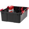 imageIRIS USA WeatherPro 31 Qt Storage Bins with Lids 6 Pack BPAFree Plastic Gasket Box with Tight Latch and Seal Stackable Nestable Tote Tub  BlackRed31 Qt  4 Pack