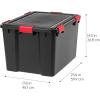 imageIRIS USA WeatherPro 31 Qt Storage Bins with Lids 6 Pack BPAFree Plastic Gasket Box with Tight Latch and Seal Stackable Nestable Tote Tub  BlackRed74 Qt  4 Pack