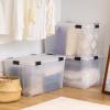 imageIRIS USA WeatherPro 41 Qt Storage Bins with Lids 4 Pack BPAFree Plastic Gasket Box with Tight Latch and Seal Stackable Nestable Tote Tub  ClearBlack156 Qt  3 Pack