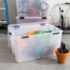 imageIRIS USA WeatherPro 41 Qt Storage Bins with Lids 4 Pack BPAFree Plastic Gasket Box with Tight Latch and Seal Stackable Nestable Tote Tub  ClearBlack156 Qt  3 Pack